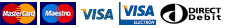 MasterCard, Maestro, Visa, Visa Delta, Direct Debit